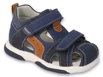 Sandały dziecięce chłopięce Befado 170X085 na rzepy zakryte palce skóra