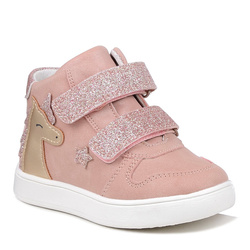 Buty dziewczęce trzewiki jesienne Wojtyłko 26080 różowe wkładka skórzana