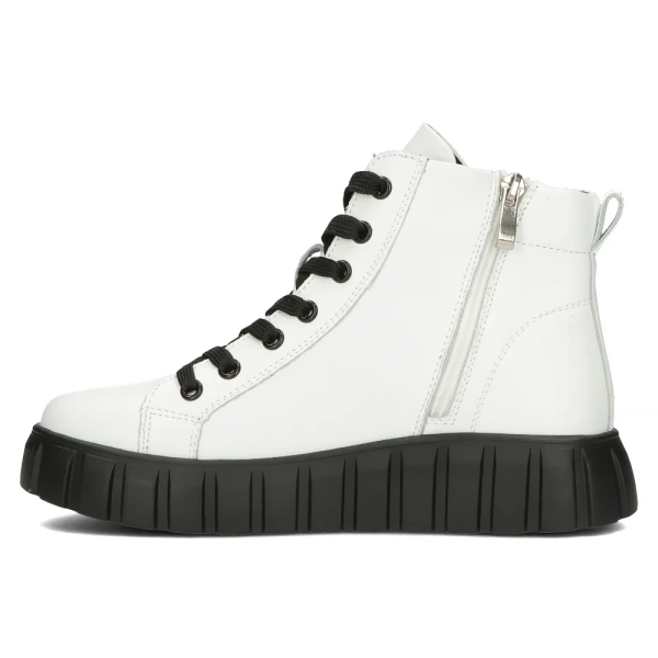 Botki damskie skórzane na platformie Filippo DBT4146 białe jesienne