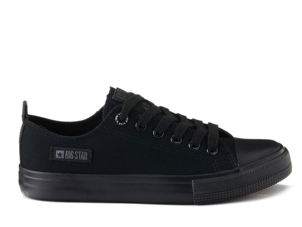 Trampki całe czarne Big Star KK274009 klasyczne niskie sznurowane