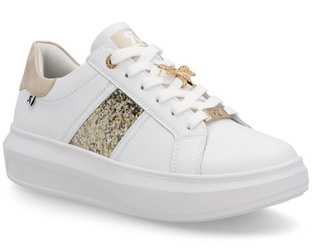 Sneakersy damskie Rieker W1202-82 półbuty sportowe białe na platformie
