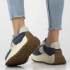 Sneakersy damskie niebieskie Filippo DP6785 buty na platformie skórzane