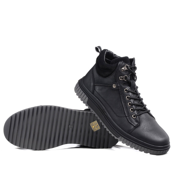 Buty męskie zimowe czarne T.Sokolski Z25-106 ocieplane skórzane wysokie