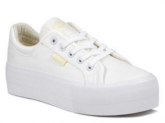 Trampki damskie białe Lee Cooper 3450L na platformie na grubej podeszwie