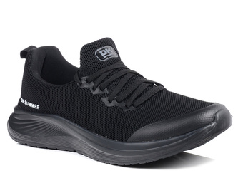 Buty sportowe męskie czarne DK Visa tekstylne wsuwane lekkie siatkowe