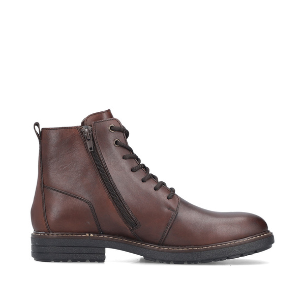 Buty męskie botki zimowe Rieker 33143 trzewiki skórzane brązowe na zamek