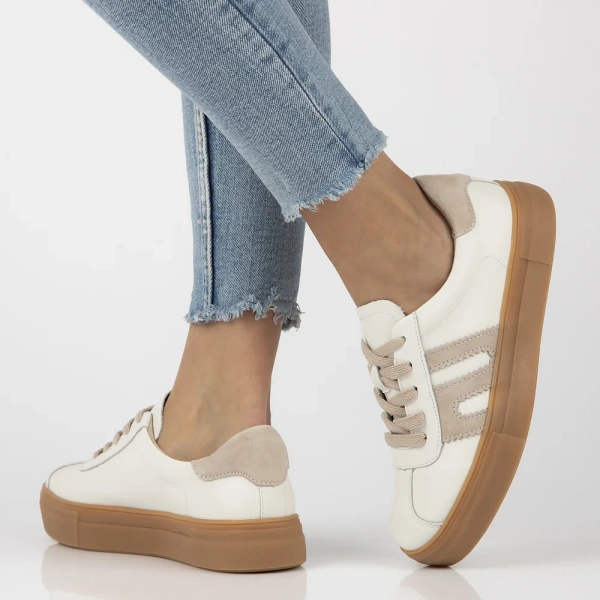 Sneakersy damskie Filippo DP6798/26 buty na platformie skórzane białe