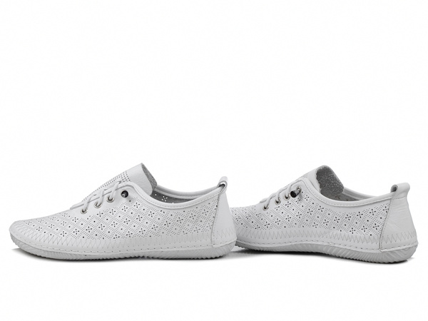 Półbuty damskie białe T.Sokolski 1302 buty skórzane ażurowe wygodne