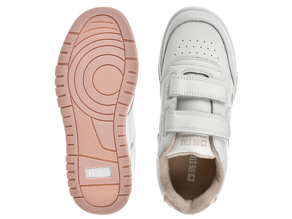 Buty dziecięce białe Big Star OO374095 dziewczęce skórzane na rzepy