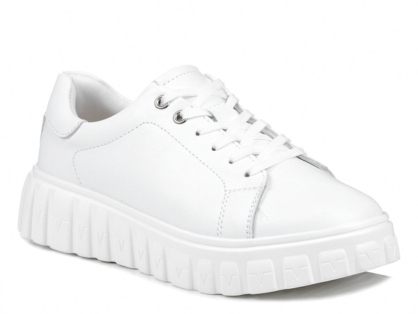 Buty damskie sneakersy na platformie skórzane białe T.Sokolski W24-284