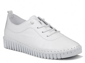 Półbuty damskie białe Izzi 7239 buty sportowe skórzane miękkie wygodne