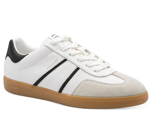 Sneakersy damskie białe Tamaris 23624 buty skórzane sznurowane sportowe