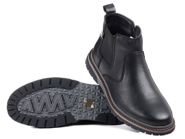 Buty zimowe męskie ocieplane skórzane botki czarne T.Sokolski Z25-103