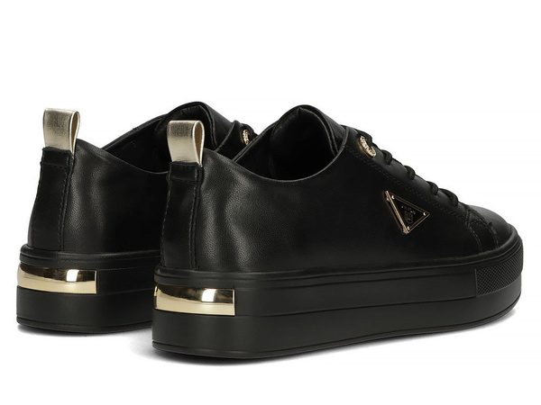 Buty sneakersy damskie czarne skórzane na platformie Filippo 3533 