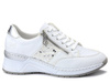 Półbuty damskie białe Rieker N4322-80 sneakersy skórzana wkładka zamek 