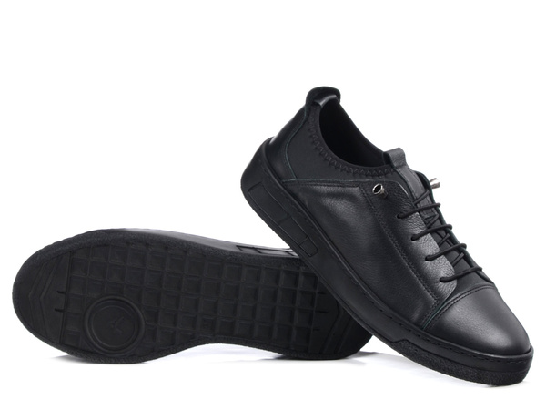 Półbuty damskie skórzane czarne Sokolski W26-151 wsuwane lekkie wygodne