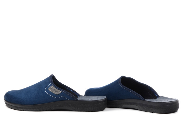 Kapcie męskie granatowe Inblu DG-82 pantofle domowe zakryte palce laczki