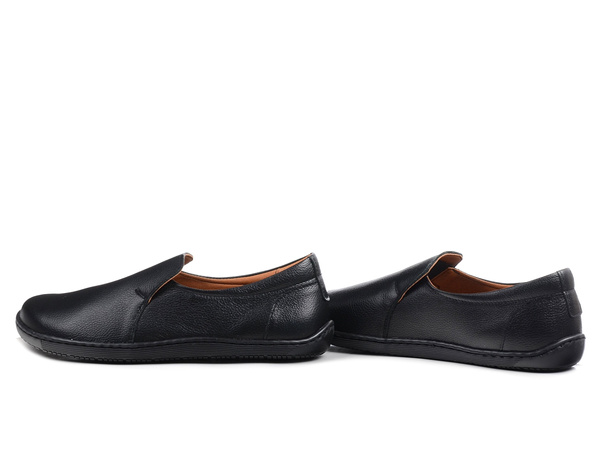 Półbuty damskie barefoot czarne Venetto B001 skórzane wsuwane na haluksy