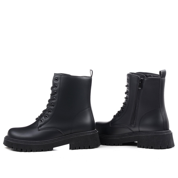 Buty zimowe damskie czarne workery trapery botki ocieplane News 9122