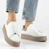 Sneakersy damskie półbuty skórzane białe sznurowane Filippo DP6119/26 WH