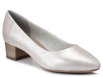 Czółenka damskie srebrne Tamarisc1-22300-24 skórzane zakryty nosek