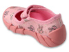 Kapcie dziecięce różowe Befado 109P270 baleriny do przedszkola na rzepy