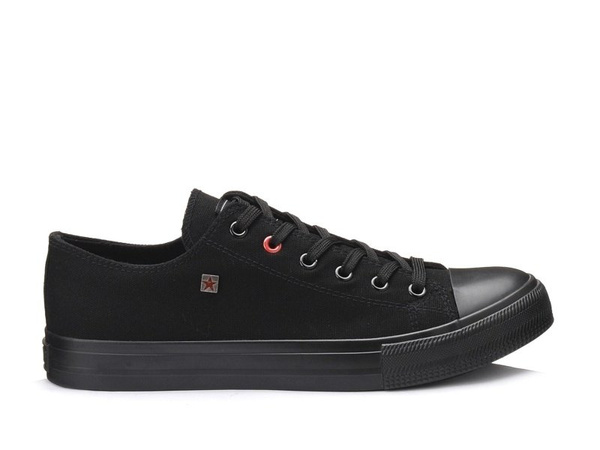 Trampki męskie całe czarne Big Star T174110 niskie tekstylne sznurowane