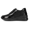 Półbuty damskie sneakersy na koturnie skórzane czarne Filippo DP6352/24