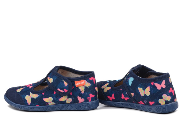 Kapcie dziewczęce do przedszkola szerokie profilowane Milami 112 na rzep