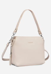 Torebka damska beżowa mała do ręki na ramię ekoskóra Luigisanto L7605