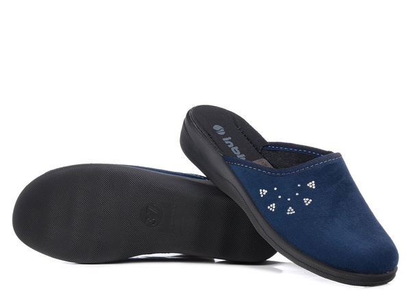 Kapcie damskie granatowe Inblu CU-9H pantofle domowe zakryte palce