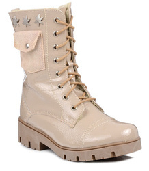 Buty zimowe dziewczęce trapery ocieplane beżowe  Kornecki 6723