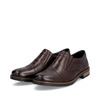 Półbuty męskie brązowe Rieker 14654 pantofle skórzane wsuwane eleganckie