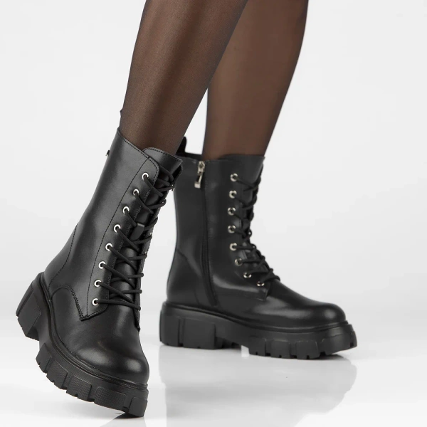 Buty zimowe damskie workery ocieplane skórzane czarne Filippo DBT4759/25