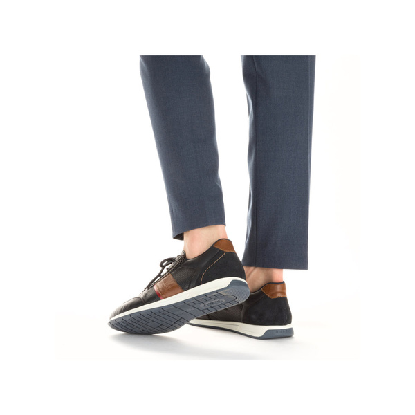 Półbuty męskie Rieker 111927 sportowe skórzane granatowe antistress