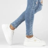 Sneakersy damskie całe białe Filippo DP6058/25 na platformie skórzane