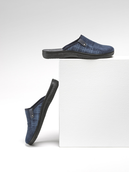 Kapcie męskie granatowe Inblu DG-17 pantofle domowe z zakrytymi palcami