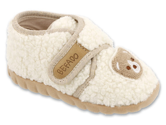 Kapcie dziecięce Befado 465P219 dziewczęce wełniane baranki z misiem