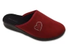 Kapcie damskie pantofle domowe Befado 551D016 bordo z zakrytymi palcami