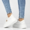Sneakersy damskie całe białe Filippo DP6058/25 na platformie skórzane