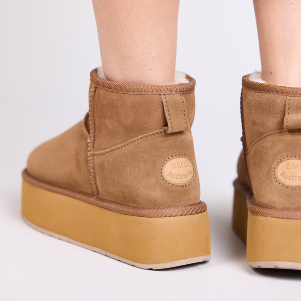 Śniegowce damskie Emu Australia camel platforma Stinger Micro Flatform