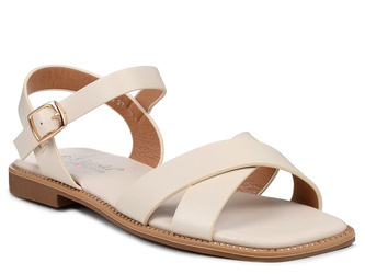 Sandały damskie płaskie beżowe buty na lato S.Barski KV27-003