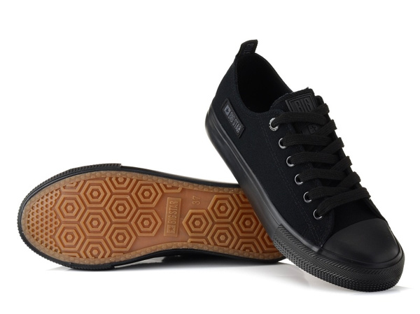 Trampki całe czarne Big Star KK274009 klasyczne niskie sznurowane