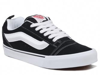 Trampki męskie czarne Vans Knu Skool skórzane sznurowane skejtowe