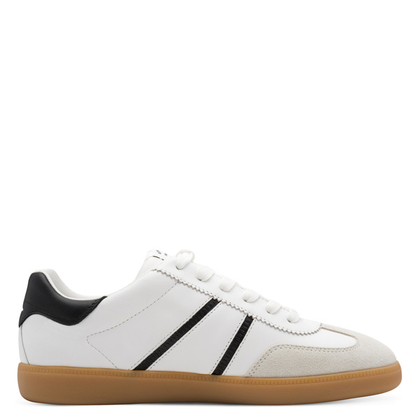 Sneakersy damskie białe Tamaris 23624 buty skórzane sznurowane sportowe