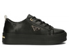 Buty sneakersy damskie czarne skórzane na platformie Filippo 3533 
