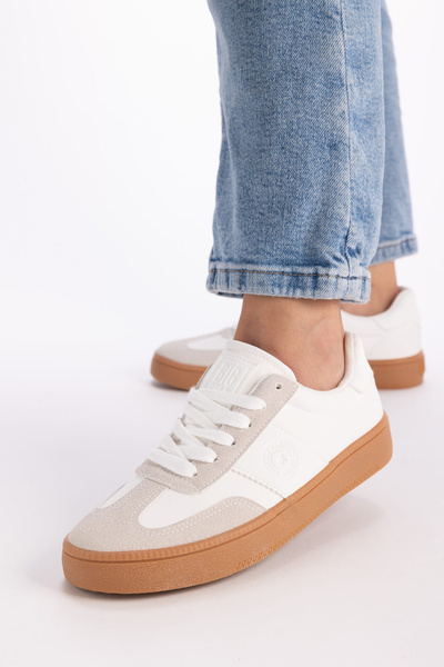 Sneakersy damskie białe Big Star RR274804 sportowe sznurowane wygodne