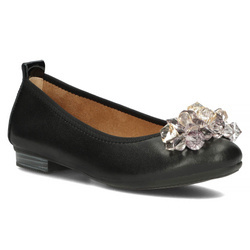 Baleriny damskie skórzane czarne Filippo DP4527