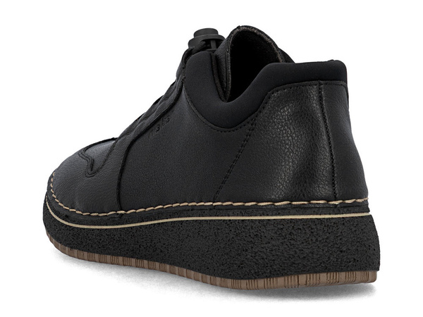 Półbuty damskie Rieker 50959 sneakersy  sportowe czarne skórzane wygodne