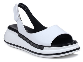 Sandały damskie białe T.Sokolski L25-247 skórzane na platformie
